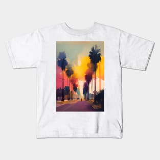 California Colorful Watercolor Paint Kids T-Shirt